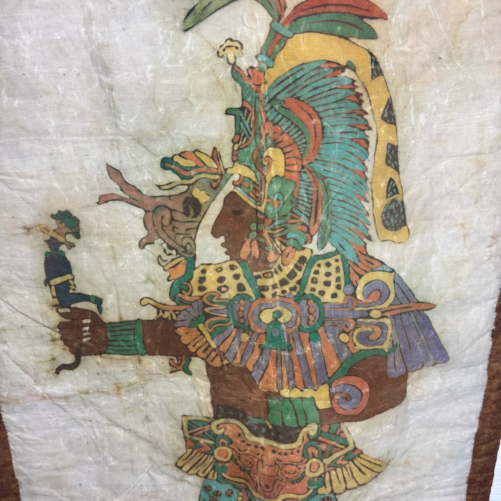 Mayan Warrior Tapestry Wall‎ Hanging  Beaded- Multicolor - Picture 7 of 13